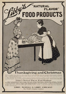 1901 Print Ad Libby Food Thanksgiving Christmas Turkey - ORIGINAL OLD3