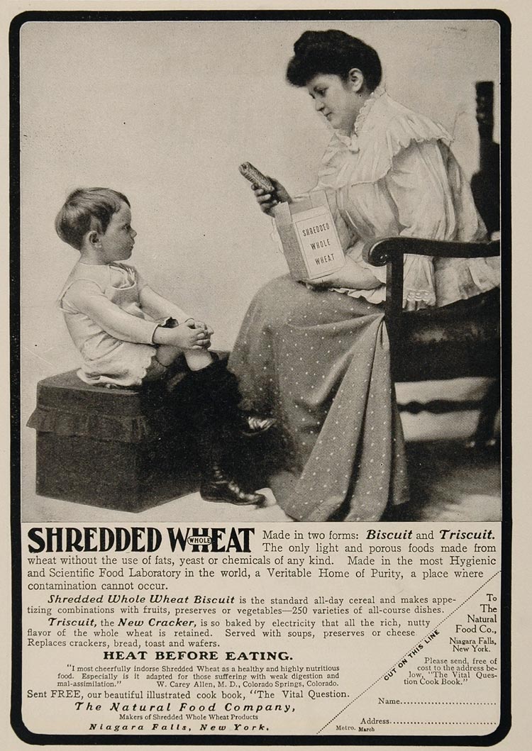 1904 Print Ad Shredded Wheat Cereal Biscuit Triscuit - ORIGINAL ADVERTISING OLD3