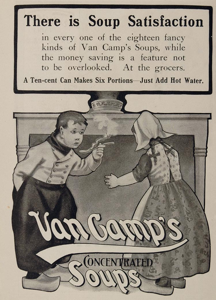 1903 Print Ad Van Camp's Soup Dutch Children Boy Girl - ORIGINAL OLD3