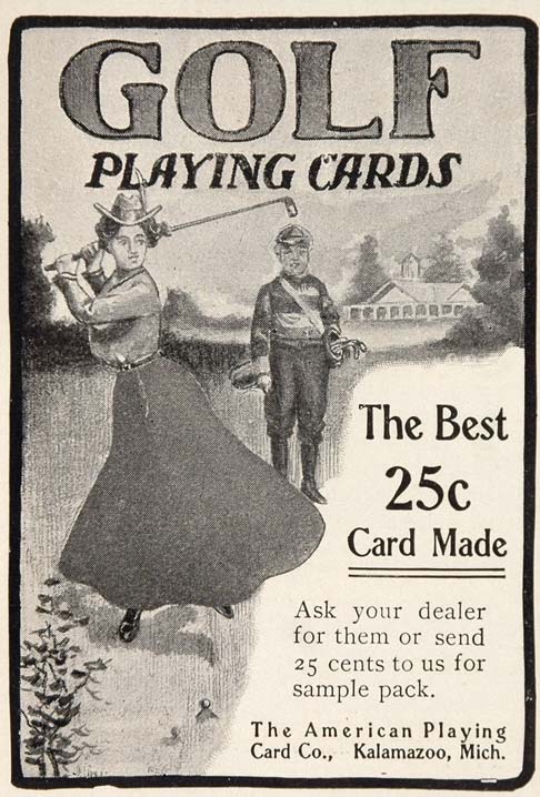 1902 Vintage Ad Golf Playing Cards Woman Golfer Caddie - ORIGINAL OLD3