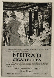 1908 Original Ad Murad Cigarettes S. Anargyros Party - ORIGINAL ADVERTISING OLD3