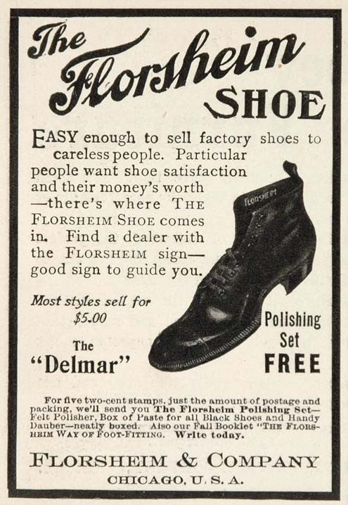 1903 Original Vintage Ad Florsheim Men Shoe Delmar - ORIGINAL ADVERTISING OLD3