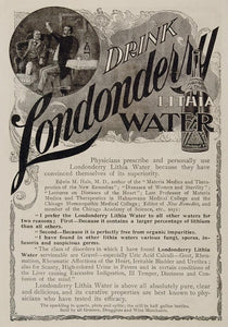 1902 Ad Londonderry Lithia Spring Water Nashua N.H. - ORIGINAL ADVERTISING OLD3