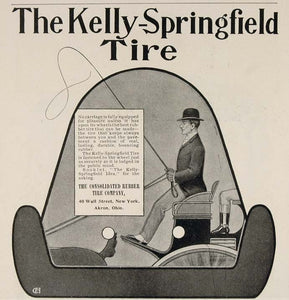 1904 Ad Kelly Springfield Carriage Rubber Tire Akron OH - ORIGINAL OLD3