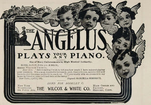 1901 Ad Angelus Player Piano Angel Wilcox White Meriden - ORIGINAL OLD3