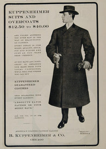 1901 Ad Kuppenheimer Suit Man Overcoat Rialto Surtout - ORIGINAL OLD3