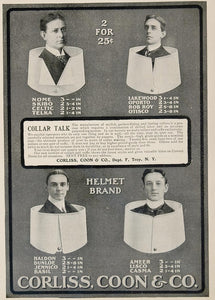 1901 Ad Corliss Coon Helmet Brand Men's Collars Troy NY - ORIGINAL OLD3