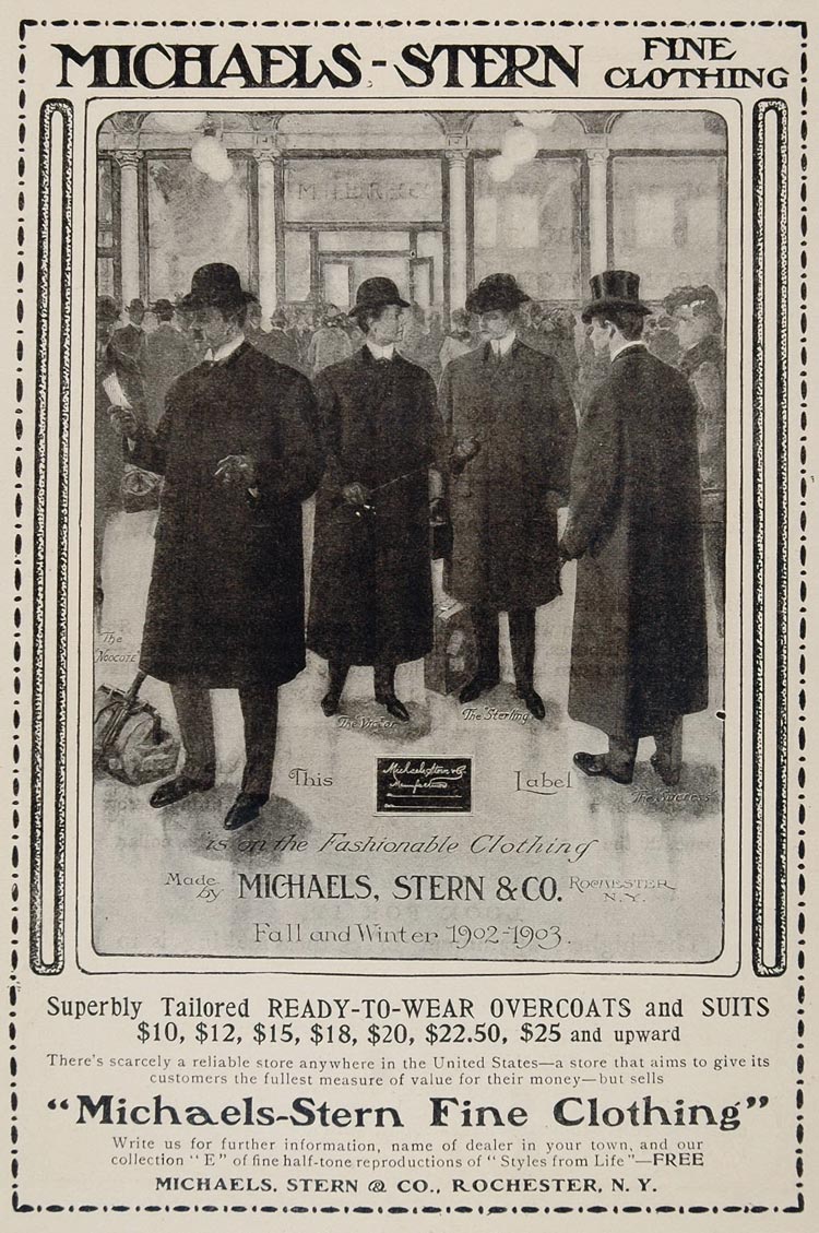 1902 ORIGINAL Ad Michaels Stern Men Clothing Overcoat - ORIGINAL OLD3