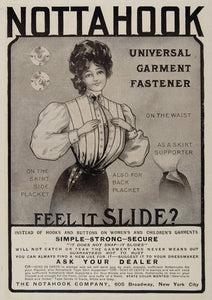 1905 Ad Nottahook Notahook Fastener Victorian Woman - ORIGINAL ADVERTISING OLD3