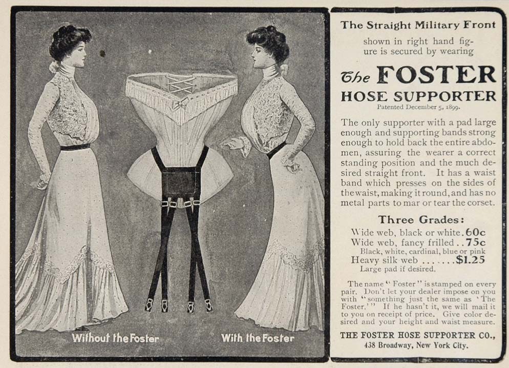 1902 Vintage Print Ad Foster Hose Supporter Garter Belt - ORIGINAL OLD3
