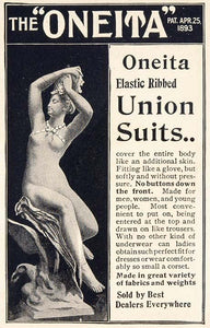 1901 ORIG. Ad Oneita Union Suit Underwear Woman Risque - ORIGINAL OLD3