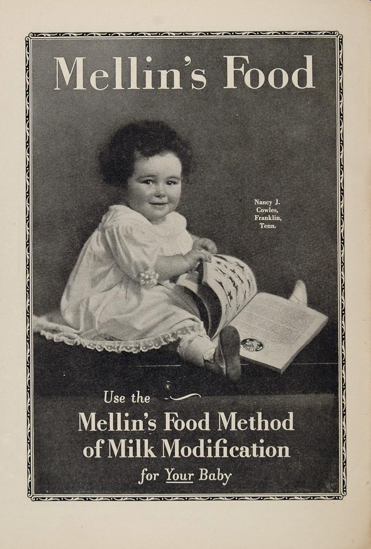 1925 Ad Mellin's Baby Food Nancy J. Cowles Franklin TN - ORIGINAL OLD3