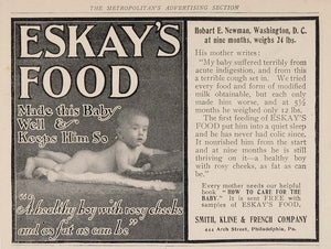 1904 ORIG Vintage Ad Eskay's Baby Food Hobart E. Newman - ORIGINAL OLD3