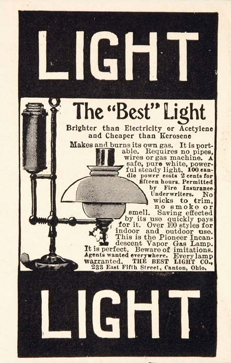1904 Original Ad Gas Light Lamp Best Co. Canton Ohio - ORIGINAL ADVERTISING OLD3