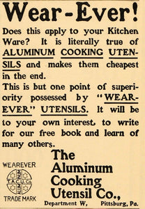 1904 Vintage Ad Wear-Ever Aluminum Cooking Utensil Co. - ORIGINAL OLD4A