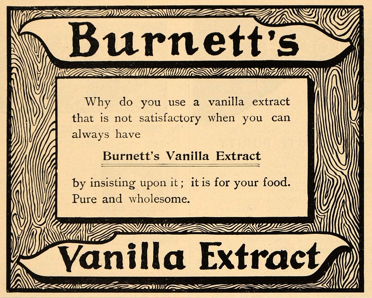 1901 Vintage Ad Burnett's Vanilla Extract Food Antique - ORIGINAL OLD4A