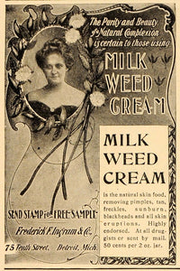 1901 Vintage Ad Milk Weed Skin Cream F. F. Ingram Co. - ORIGINAL OLD4A