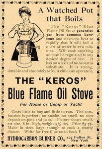 1901 Vintage Ad Keros Kerosene Blue Flame Oil Stove - ORIGINAL ADVERTISING OLD4A