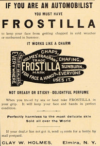 1906 Vintage Ad Frostilla Face Hand Cream Clay W Holmes - ORIGINAL OLD4A