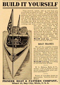 1906 Ad Do It Yourself Boat Canoe Building Instructions - ORIGINAL OLD4A