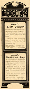 1901 Vintage Ad Hood's Tooth Powder Medicated Soap - ORIGINAL ADVERTISING OLD4A