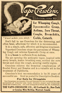1916 Vintage Ad Vapo Cresolene Vaporizer Asthma Colds - ORIGINAL OLD4A