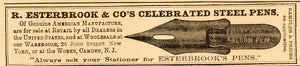 1876 Vintage Ad Esterbrook Steel Fountain Pen Antique - ORIGINAL OLD4A