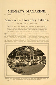 1902 Article American Country Clubs Golf Frank S Arnett - ORIGINAL OLD4A