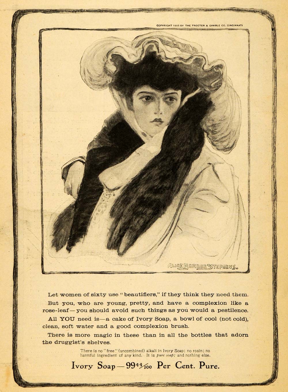 1905 Vintage Ad Ivory Soap Alice Barber Stephens Lady - ORIGINAL OLD4A