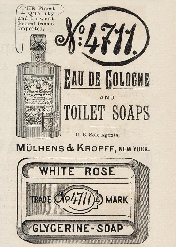 1891 Vintage Ad 4711 Eau de Cologne White Rose Soap - ORIGINAL ADVERTISING OLD4