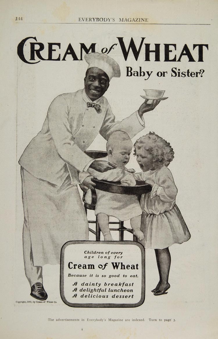 Chef Rastus 1909 Ad Cream of Wheat Chef Rastus Baby Highchair Girl - ORIGINAL OLD4 ...