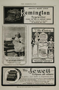 1899 Vintage Print Ad Typewriters Remington Jewett NICE - ORIGINAL OLD4
