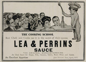 1908 Ad Lea & Perrins Worcestershire Sauce Baby Chef - ORIGINAL ADVERTISING OLD4