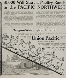 1911 Ad Union Pacific Railroad Poultry Chicken Ranch - ORIGINAL ADVERTISING OLD4