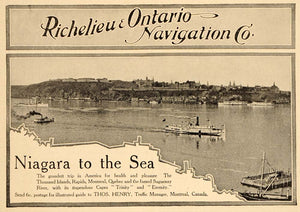 1907 Ad Richelieu & Ontario Navigation Co. Ship Cruise - ORIGINAL OLD5