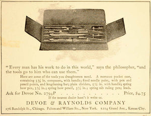 1905 Vintage Ad Devoe Raynolds Tool Case Set No. 2794P - ORIGINAL OLD5