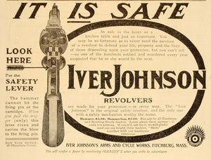1905 Vintage Ad Iver Johnson Revolvers Safety Lever Gun - ORIGINAL OLD5