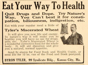 1913 Vintage Ad Health Food Tyler's Macerated Wheat - ORIGINAL ADVERTISING OLD5