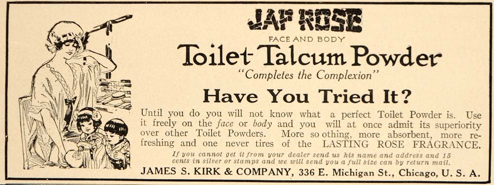 1913 Vintage Ad Jap Rose Toilet Talcum Face Body Powder - ORIGINAL OLD5
