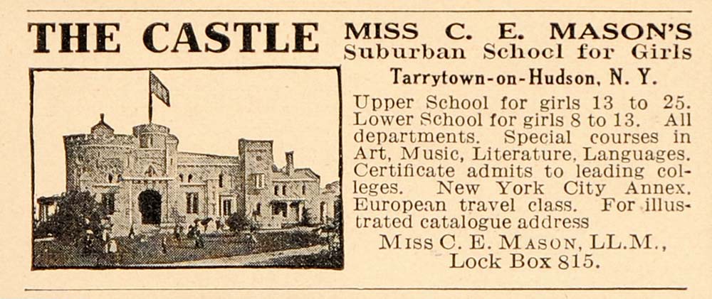 1913 Vintage Ad Castle Miss C.E. Mason School Tarrytown - ORIGINAL OLD5