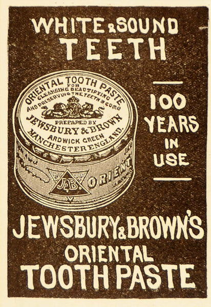 1905 Vintage Ad Jewsbury & Brown Oriental Toothpaste - ORIGINAL