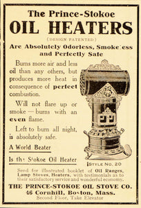 1907 Vintage Ad Prince Stokoe Oil Heater Model No. 20 - ORIGINAL OLD6