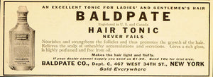 1916 Vintage Ad Baldpate Baldness Treatment Cure Tonic - ORIGINAL OLD6