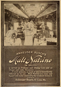 1907 Ad Anheuser Busch Malt Nutrine Train Black Waiter - ORIGINAL OLD7