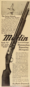 1914 Vintage Ad Marlin 12-16-20 Gauge Repeating Shotgun - ORIGINAL OLD7