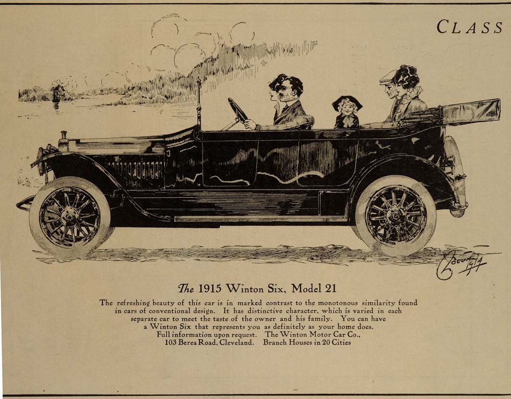 1914 Ad 1915 Winton Six Model 21 Vintage Car Antique - ORIGINAL ADVERTISING OLD7