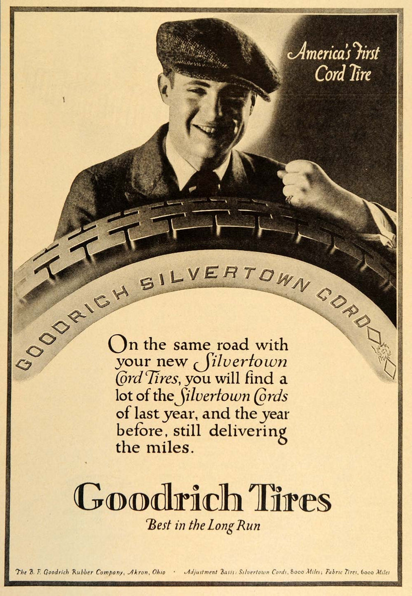1920 Vintage Ad Goodrich Silvertown Cord Auto Tires Car - ORIGINAL OLD ...