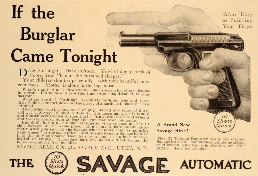 1914 Vintage Ad Savage Automatic .22 Tubular Repeater - ORIGINAL OLD7