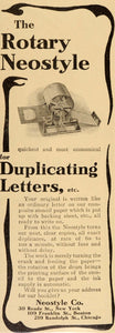 1909 Vintage Ad Rotary Neostyle Stencil Duplicator - ORIGINAL ADVERTISING OLD7
