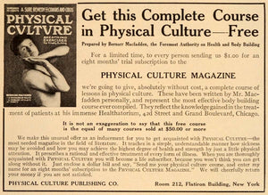 1911 Ad Physical Culture Magazine Health Body Building - ORIGINAL OLD8